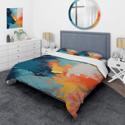 DESIGN ART "Designart ""Colorful Abstract Expression I"" Abstract Painting Bedding Cover Set - Traditional Bed Set with Shams"
