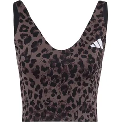 adidas Workout Essentials Leopard Tanktop Damen KZ2521 - earth strata/brown/black S
