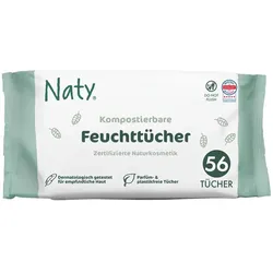 Feuchttücher - kompostierbar unparfümiert 56Stk