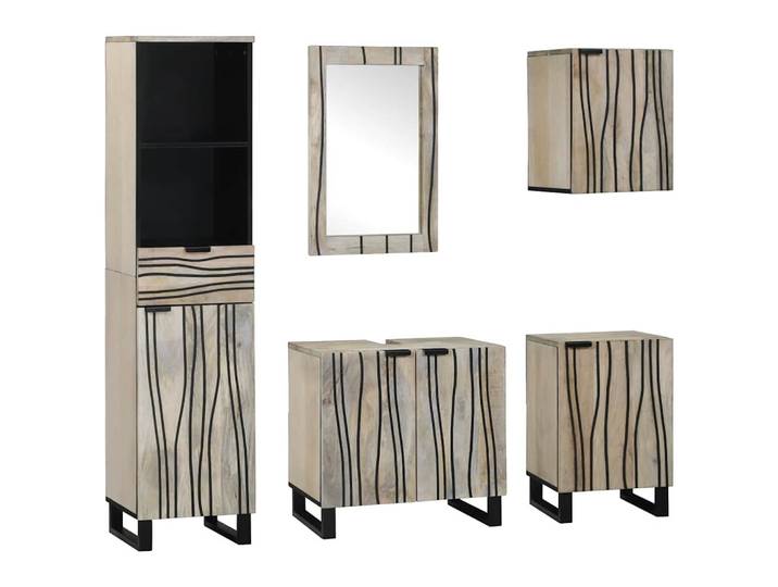 vidaXL Badezimmermöbel-Set 5 stk. Walnussbraun 38 x 33 x 160 cm