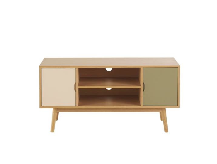 Meuble TV 2 portes bicolore L120