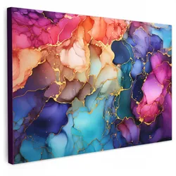 LEINWANDBILD Marmor - Bunt - Abstrakt Wanddeko 90x60 cm
