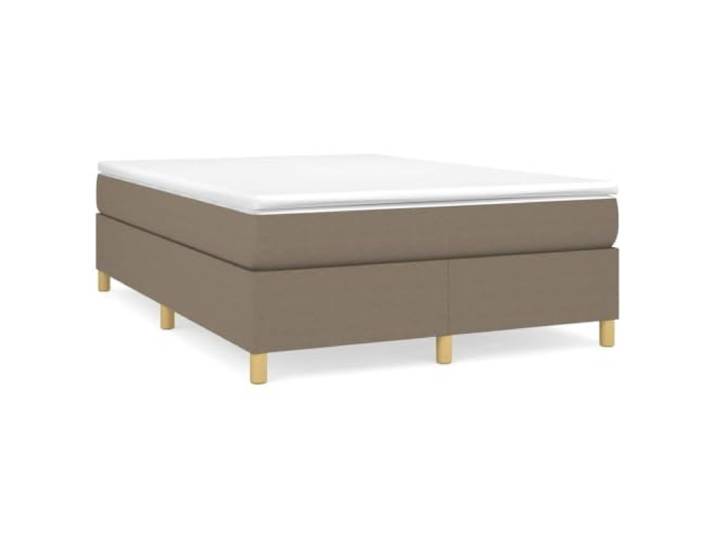 PUGYNBK Bettgestell aus Stoff, Taupe, 140 x 190 cm Inklusive Lattenrost, Holzleisten, stabile Beine, atmungsaktiv und langlebig