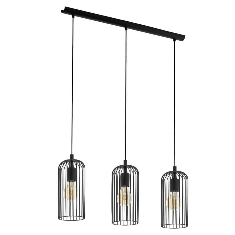 Eglo Roccamena 1 Hanglamp voor de eettafel - 3-lichts - Zwart - Industrieel design