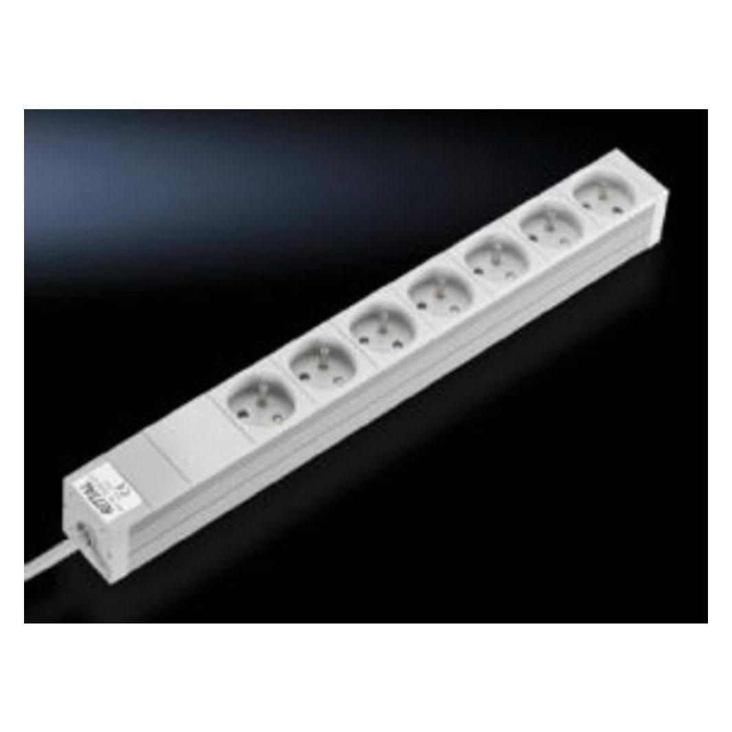 Rittal Steckdosenleisten im Aluminiumkanal, 230 VAC (7x, CEE 7/5, 2 m) (7240510)