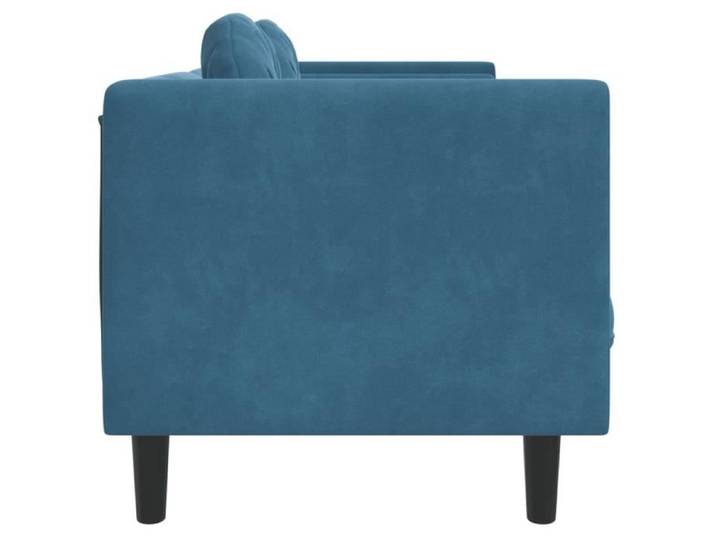Canapé avec coussins 3 places bleu velours-SALALIS