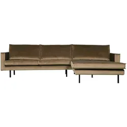 Ecksofa Rodeo Chaiselongue Samt, modern und elegant, rechts, taupe, weiche Polsterung