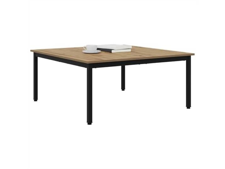 KTHLBRH Rechteckiger Couchtisch Eiche Handwerk 100 x 100 x 45 cm Mehrschichtholz und Metall, solide Konstruktion, leicht zu reinigen, minimalistisches Design für Wohnzimmer