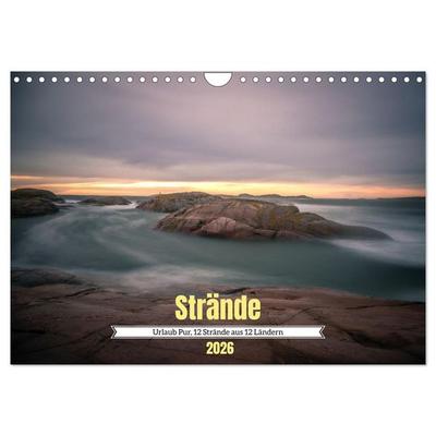 Urlaub Pur, 12 Strände aus 12 Ländern (Wandkalender 2026 DIN A4 quer), CALVENDO Monatskalender
