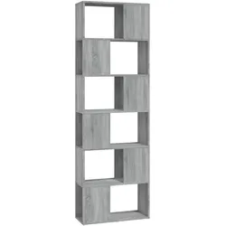 vidaXL Bücherregal/Raumteiler Grau Sonoma 60x24x186 cm