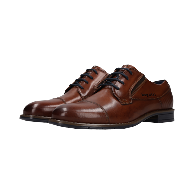 Schnürschuh BUGATTI, Herren, Gr. 41, cognac, Nappaleder, festlich, Schuhe Schnürschuh, Halbschuh, Business-Schnürer, Festtagsschuh