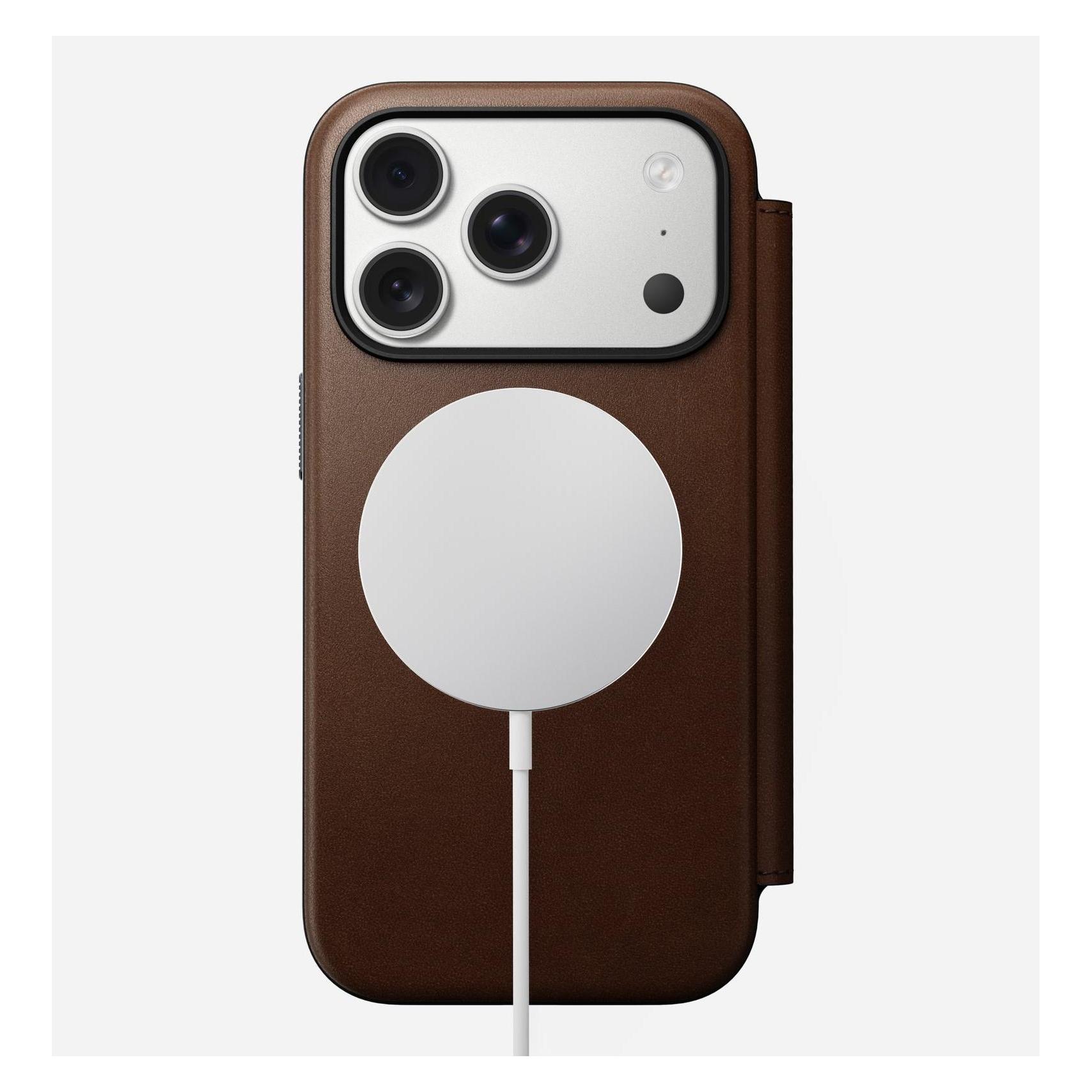 Nomad Modern Leather Folio - Lederhülle für das iPhone (Apple iPhone 17 Pro) (NM014186858)