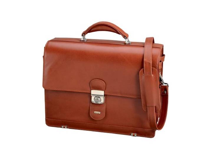 Alassio 47124 - aktetas MOCCA, van echt leer, ca. 38 x 30 x 16 cm, cognac, cognac, 38 EU, aktetas