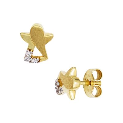 Paar Ohrstecker JOBO "Engel Schutzengel", gold (gelbgold 333), Ohrringe, Damen, Gelbgold 333, 333 Gold mit 6 Zirkonia