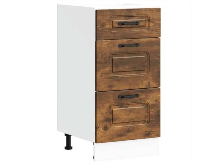 fsahslih Küchenunterschrank Kalmar Räuchereiche Holzwerkstoff 40x46 cm Praktischer Anstellschrank für Speisekammer und Kochbereich mit flexiblen Standfüßen für optimale Raumnutzung.