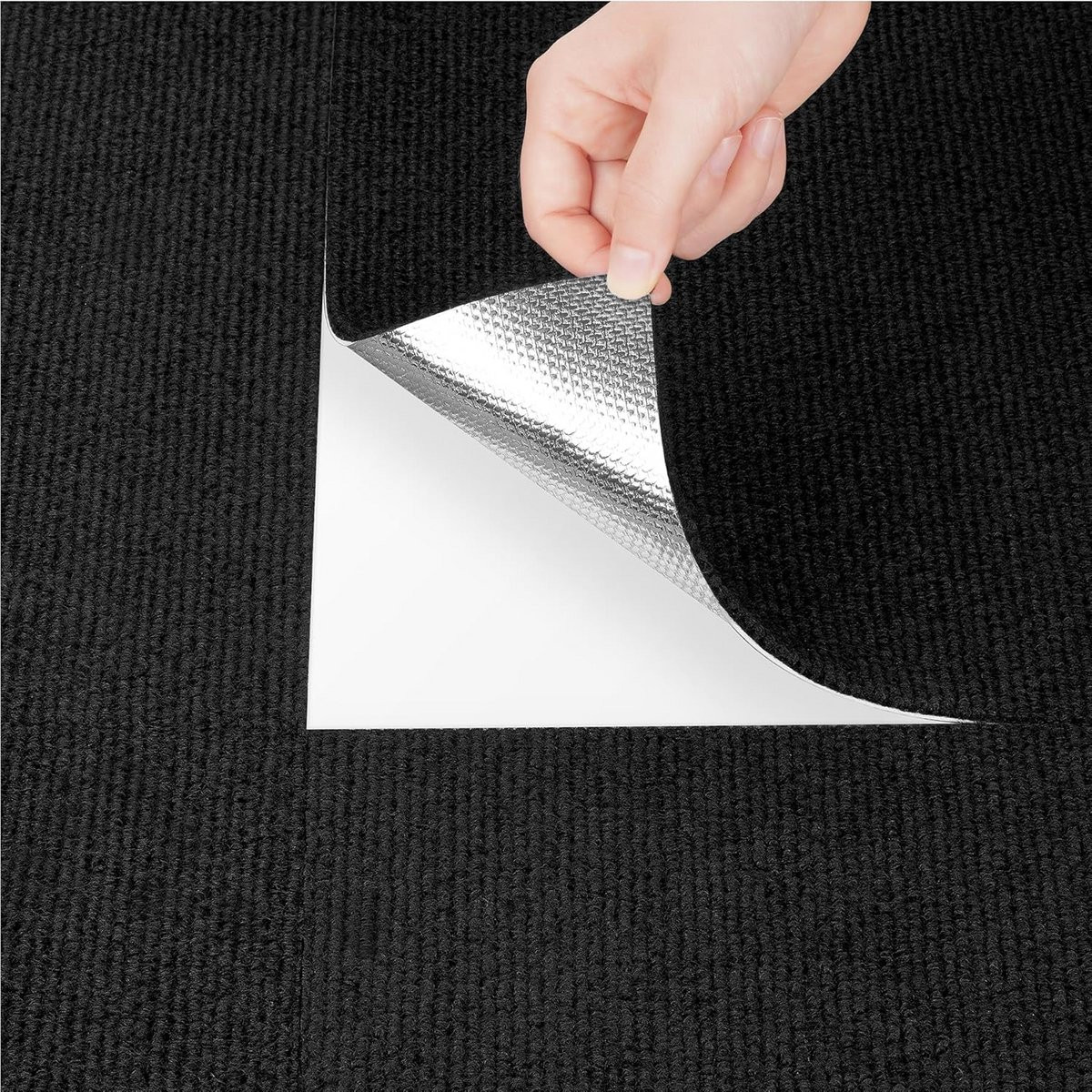 Zelfklevende tapijttegels antislip zwart - 4 stuks - 30 x 30 cm