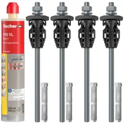 Fischer TherMax 2 II Set - 4x TherMax 2 II 12/110 M12 - 1x Mörtel FIS VL 300 T