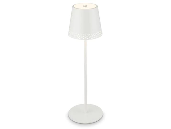 BRILONER - LED Tischlampe kabellos mit Touch, dimmbar in Stufen, höhenverstellbar, Nachttischlampe, Leselampe, LED Lampe, Campinglampe, Tischleuchte, Akkulampe, Outdoorlampe, 38x12 cm, Weiß
