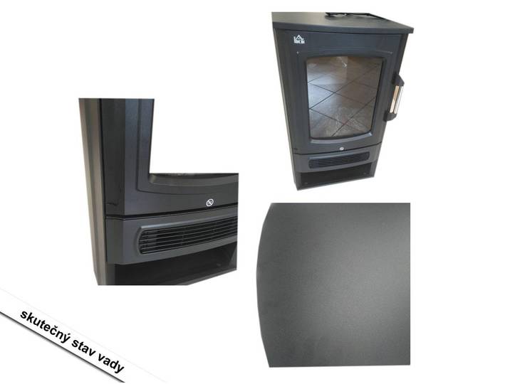 HOMCOM Elektrokamin mit Flammeneffekt Thermostat 1000 W/2000 W 20–25 qm Schwarz