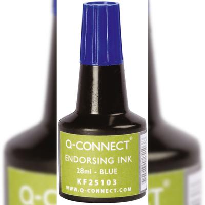 Q-Connect® KF25103 Stempelfarbe - ohne Öl, 28 ml, blau