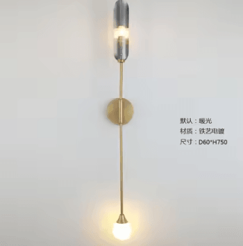 Inspire Curations Modern Luxury Gold Inclined Tube Wall Sconce model E Grey cold White 6000k