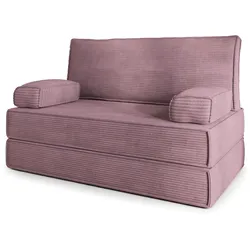 BETTSOFA LADIA aus Schaumstoff Kordstoff Lila Schlaffunktion