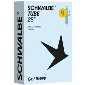 Schwalbe Fahrradschlauch SV15, 28 Zoll, 50 mm SV-Ventil, für Rennrad, Reifenbreite 18 - 28 mm