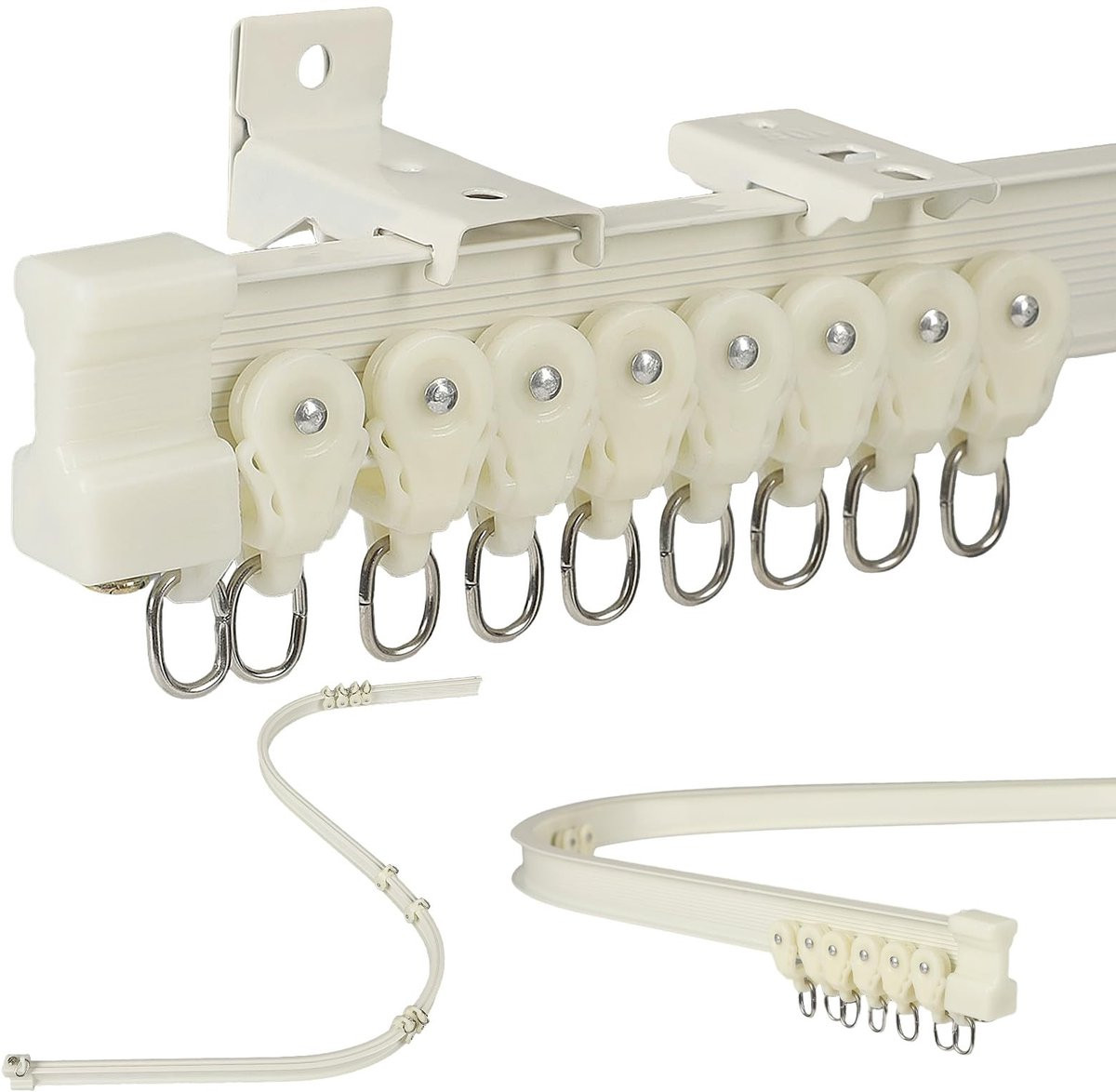 Dailygoods Gordijnrail 4 m - Flexibele Aluminiumlegering - Voor Plafond- of Wandmontage