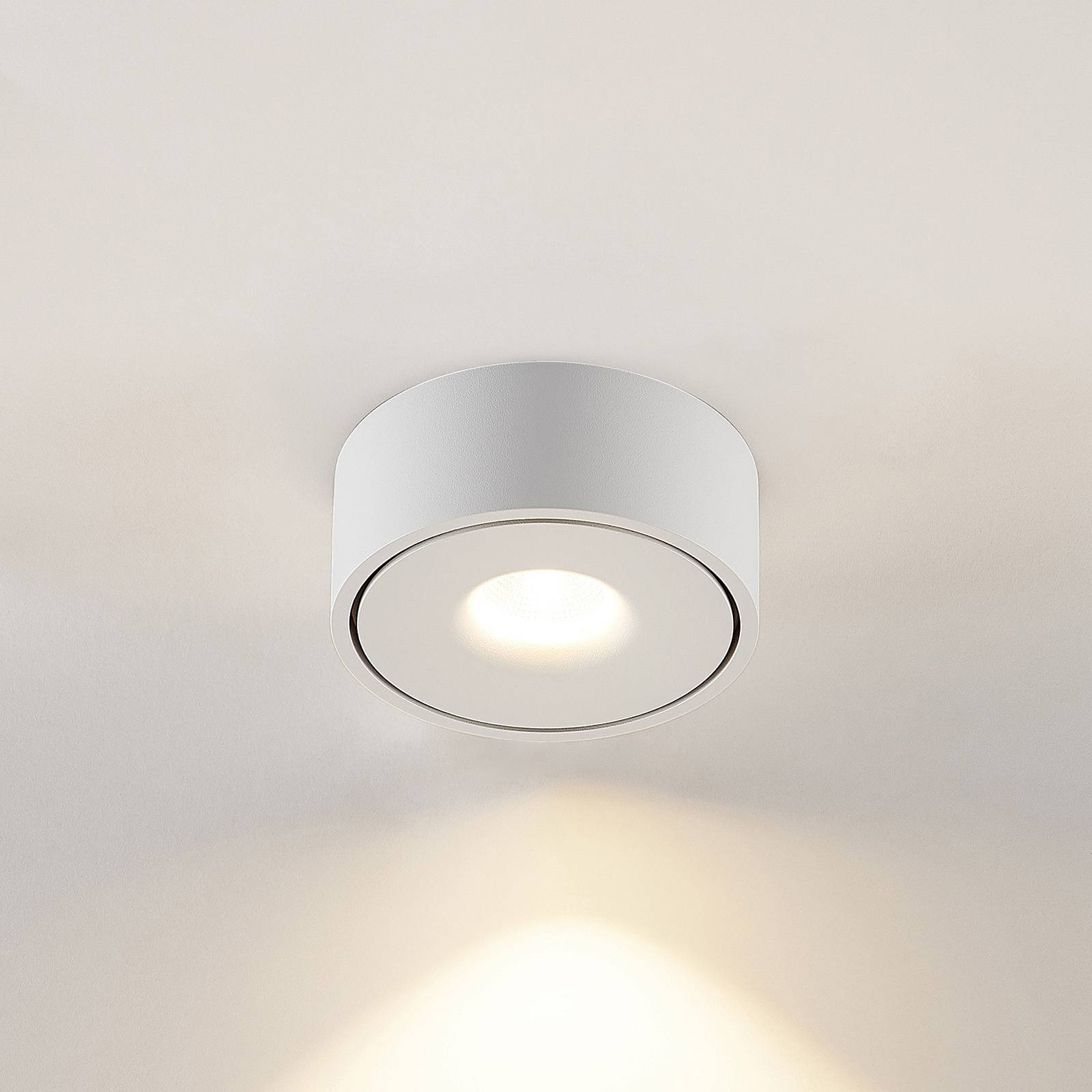 LED Ceiling Light Rotari Arcchio, dimmable, White / opal, Hallway, Aluminium, Modern