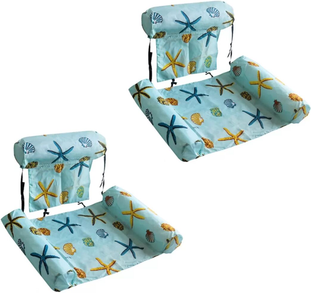 INF Matelas Gonflable Piscine – Housse Motif Étoile de Mer, PVC Charge Adulte, Hamac Maille 3 Tubes, Pompe Incluse