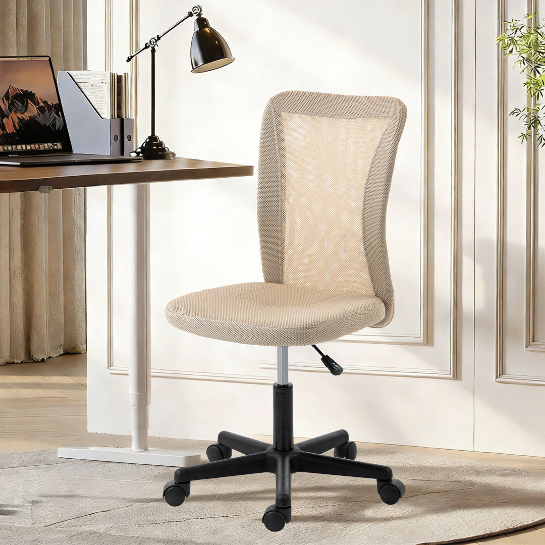 17 Stories Hayre Mesh Office Chair Beige 43cm W X 46cm D