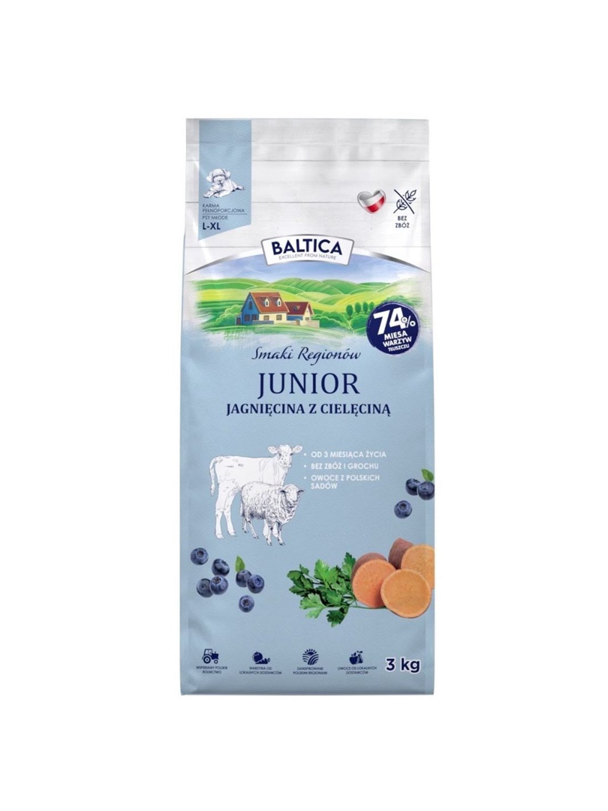 BALTICA Flavours of regions Junior Lamm mit Kalbfleisch - Trockenfutter für Hunde - 3kg