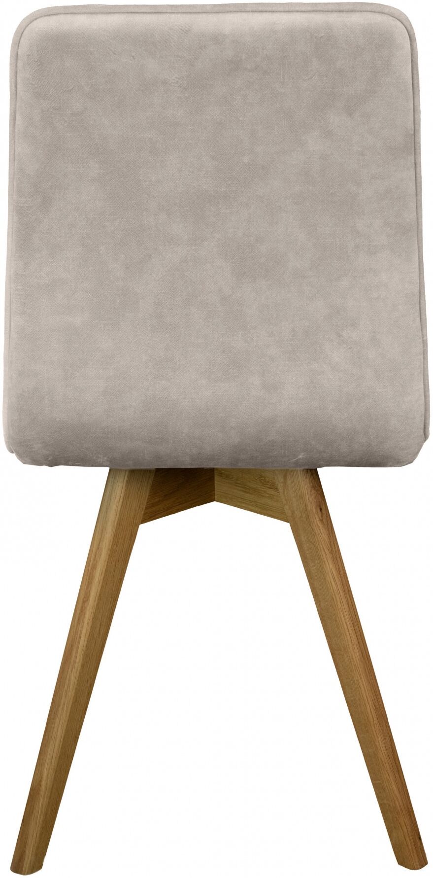 Esszimmerstuhl GOODPRODUCT "Rania", weiss (milky, eiche natur), H:91cm T:55cm, Holzwerkstoff, Massivholz, Stühle, Esszimmerstuhl, Massivholzgestell, mit Keder milky, eiche natur B/H/T: 91cm x 55cm, 2 Stk., Samtvelours, Keder