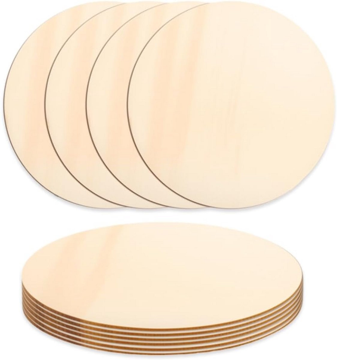10 Ronde Houten Schijven van 15 cm voor Knutselen en Decoratie