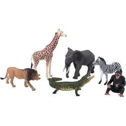 Q Mojo Mojo Wildlife Wildtiere Safari Spielset, 6-teilig. - 380026