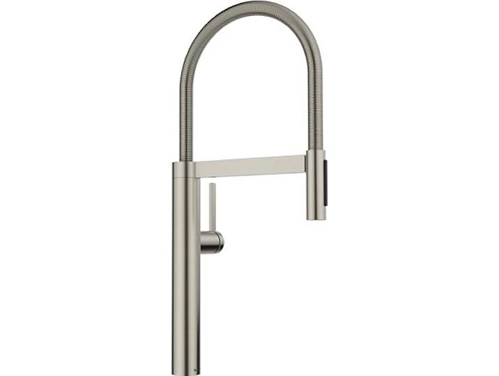 BLANCO CULINA-S II Küchenarmatur Mit herausziehbarem Schlauch Wechsel [10,5x26x56,8 cm] Wechsel von Klar- in Brausestrahl wassersparend Keramik Kartusche Hochdruck