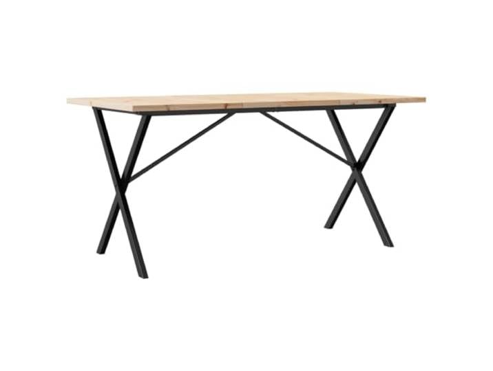 KGHERMDF Esstisch Massivholz Kiefer 160x80x75,5 cm X-Gestell Robuste Tischplatte, Stahlgestell, stabil, für Esszimmer, Küche