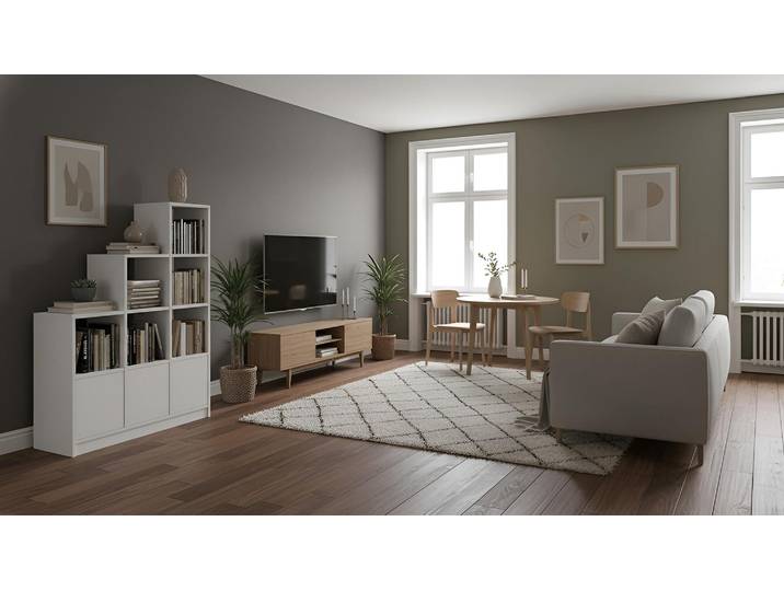 Weißes Regal 40 cm tief MDF Beschichtet MDF Weiß matt