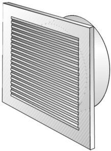 Helios Lüftungsgitter L-G 100, 60301 DN 100 weiss, mit Anschlussstutzen