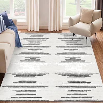 Garvee Modern Geometric Double Stripes Area Rug