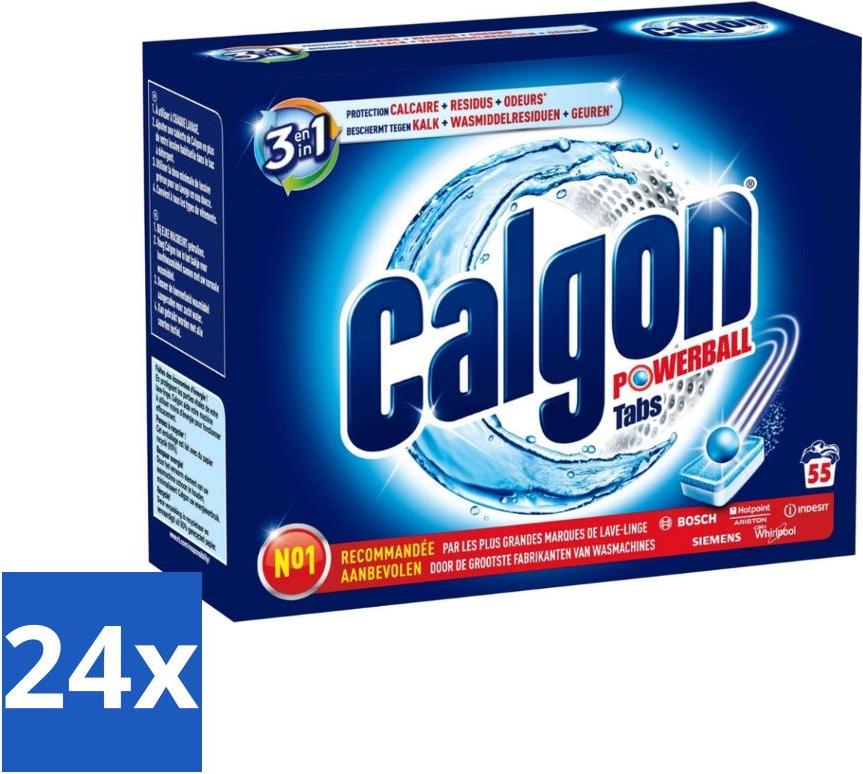 Calgon - Waschmaschinenreiniger - Gegen Kalkablagerungen / Waschmittelrückstände / Gerüche - 55 Tabletten - Vorteilspack - 24 Stücke