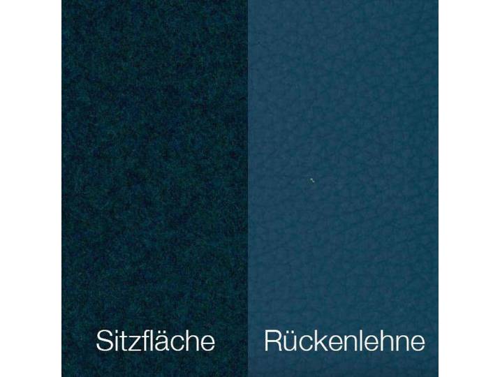 Contur Einrichten Penthouse Armlehnstuhl mit Schlittenfuß - Textilgewebe Future Petrol &amp; Leder Tendens Petrol - Komfort Modern