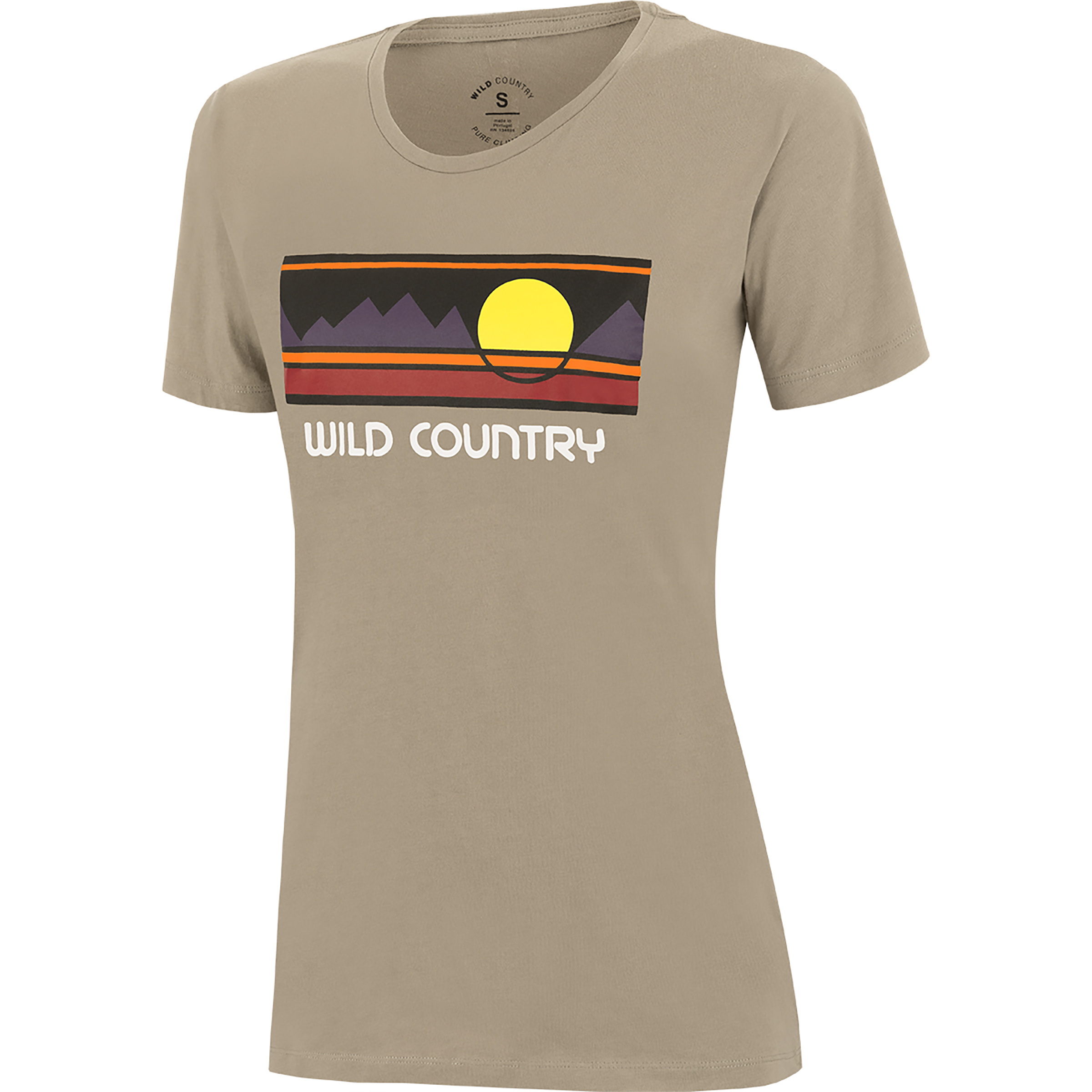 Wild Country Stamina Graphic Damen T-Shirts beige Größe M Bouldern | Sportklettern | Lifestyle Hautfreundlich