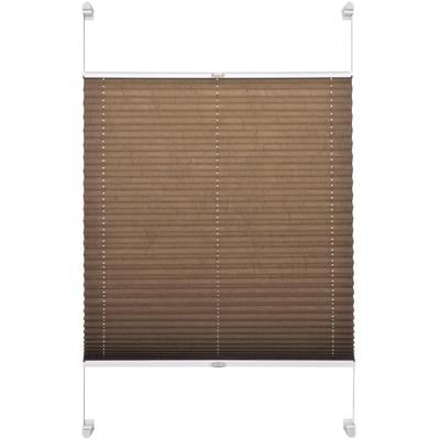 Plissee "Schöner Wohnen" Gr. 7, braun (braun, weiß), B:80cm H:220cm, Obermaterial: 95% Polyester, 5% Metall, SCHÖNER WOHNEN-KOLLEKTION, Plissees, mit Klemmträger