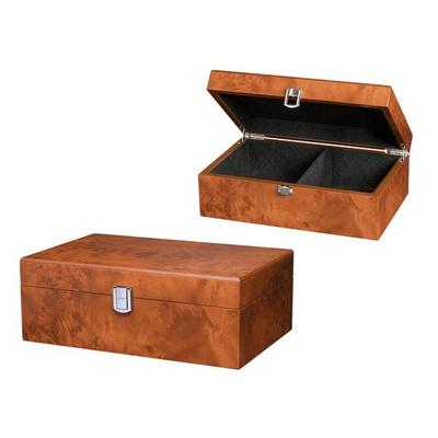 Schachfigurenbox, Wurzelholzoptik, 180 x 120 x 83 mm