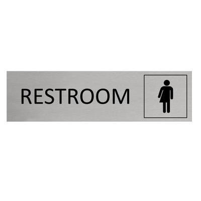 CombiCraft Aluminium Türschild Restroom Genderneutral 165x45mm mit 3M-Tape zur Befestigung, einfache Kennzeichnung von Räumen und Bereichen