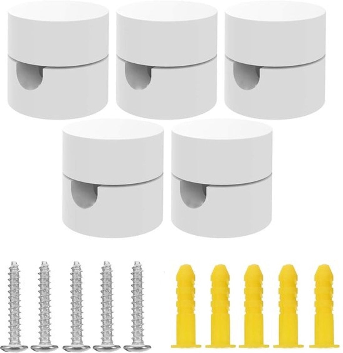 Set van 5 kabelhouders voor plafondbevestiging van lichtsnoeren