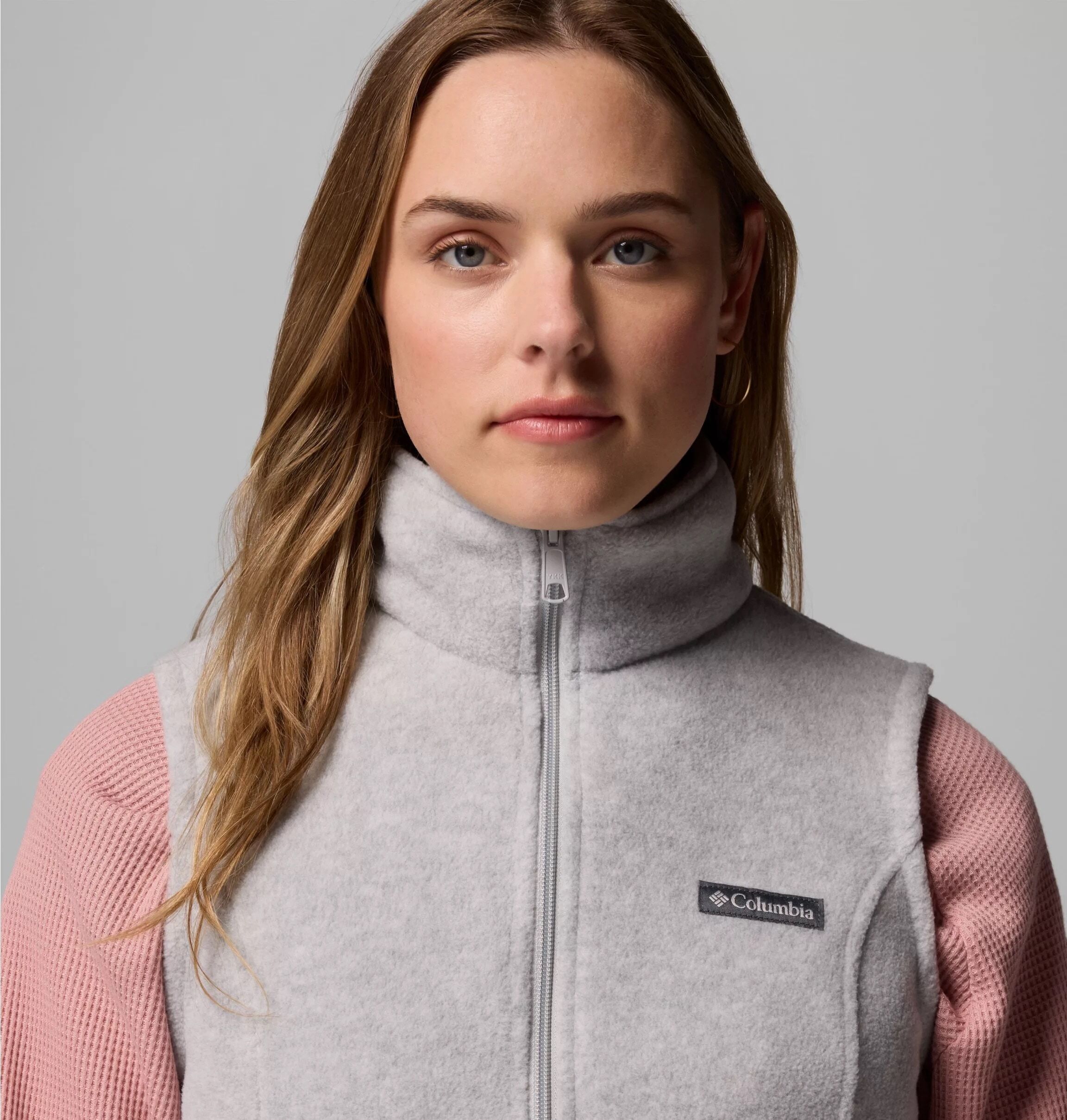 Fleeceweste COLUMBIA "Benton Springs Vest", Damen, Gr. S, grau (cirrus grau heather), Fleece, Obermaterial: 100% Polyester, Westen Fleeceweste, atmungsaktives Material, schnell trocknend, wasserabweisend cirrus grau heather S