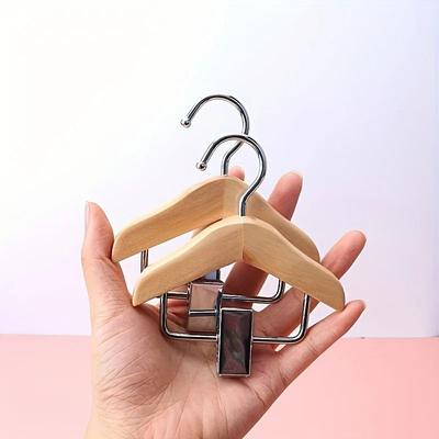 Uplift Picks Mini Wooden Clip Hangers Space Saving Organizer For Pet Clothes And Small Accessories 2 Pcs