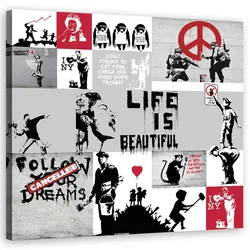 WANDBILD banksy composition graffiti